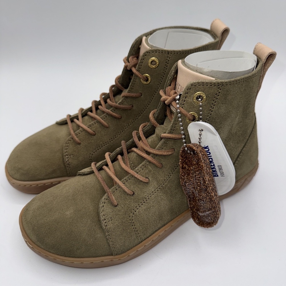 Birkenstock Bartlett Sneakers Women's Size 5 EU 36 Khaki‎ Green Suede
